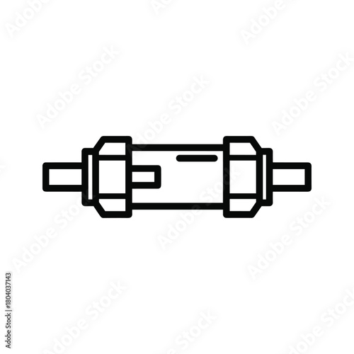 Simple line art icon of an inline fuse holder with wires