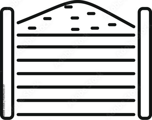 Compost bin protecting compost pile keeping vermin away, simple gardening icon