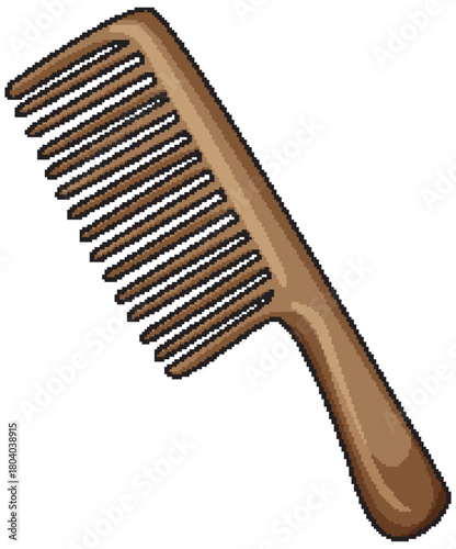 Wide Tooth Brown Comb Vector Illustration