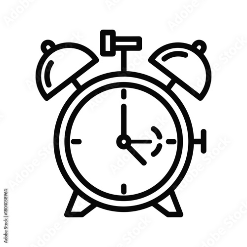 Classic alarm clock icon with bells and hands