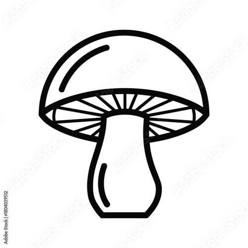 Simple outline drawing of a mushroom