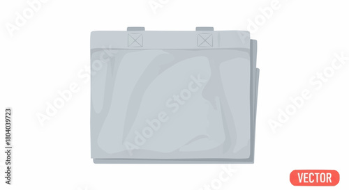 A flat, folded, light grey reusable shopping bag or tote bag illustration.