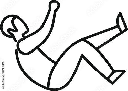 Skydiver is falling down opening parachute during free fall, extreme sport concept