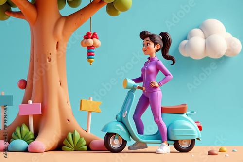 Whimsical Scooter Adventure