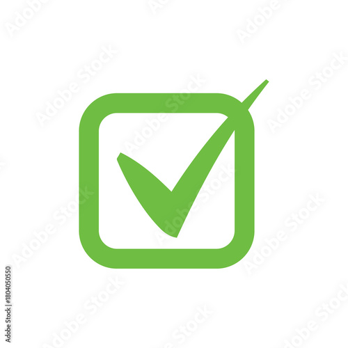 Right check mark green icon. Approved select choose design.