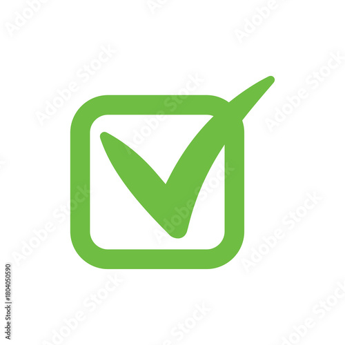 Right check mark green icon. Approved select choose design.