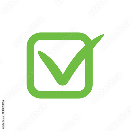 Right check mark green icon. Approved select choose design.