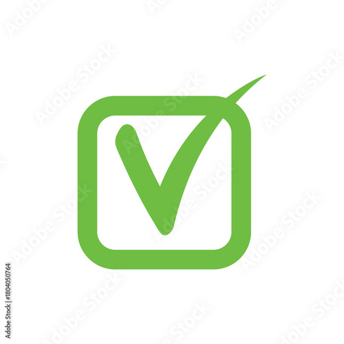 Right check mark green icon. Approved select choose design.