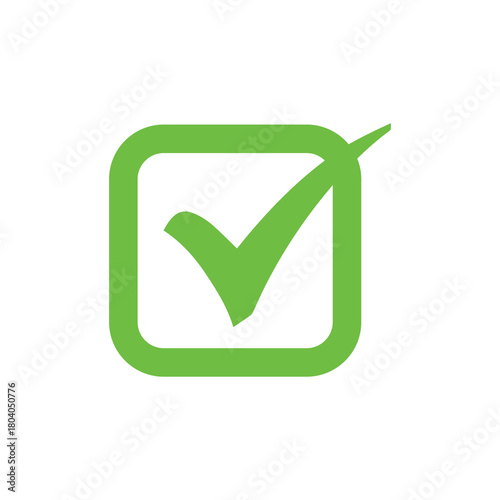 Right check mark green icon. Approved select choose design.