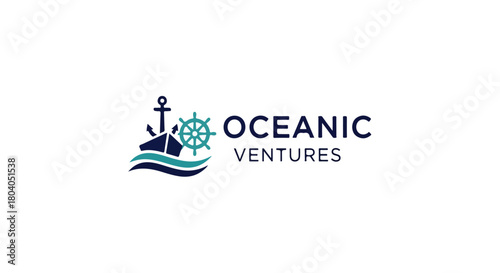 Cargo Ocean Ship Logistics Logo – Freight Transport, Maritime Shipping, Delivery Company Branding