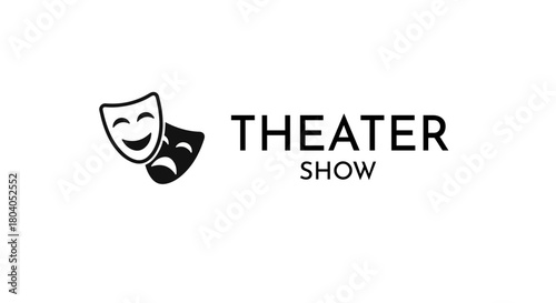 Theater Opera Mask Logo Vector – Comedy Tragedy Drama Emblem