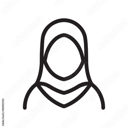 Islamic men and women icon character outline. Arabic vector design.