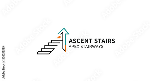 Step Ladder Stairs Logo Vector – Symbol of Growth, Progress, Success, and Corporate Development