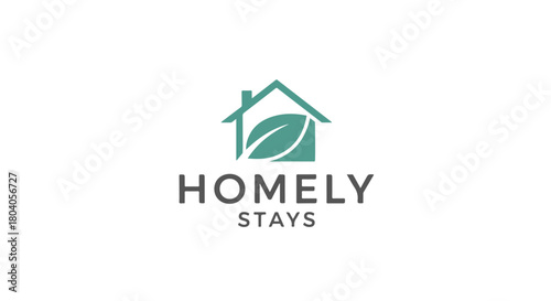 Nature Homestay Village Beach Mount homely vector logo illustration estate residential villa home house
