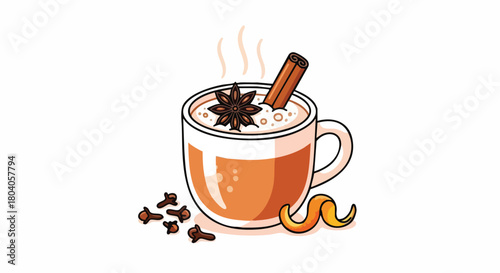 Cozy Cup of Chai Tea with Spices