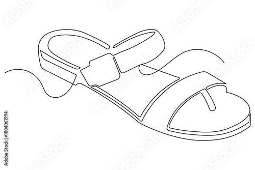Open toe sandals continuous outline drawing simple style vacation wear