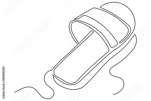Simple outline illustration of flip flops continuous single line drawing