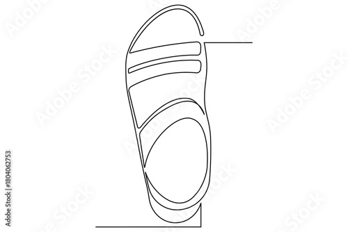 Summer sandals continuous outline drawing simple style footwear fashion