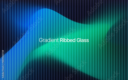 Gradient ribbed fractal glass texture pattern. gradient reflections in abstract background design