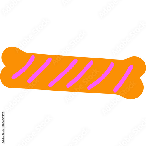 Colored Flat Illustration of a Dog Treat