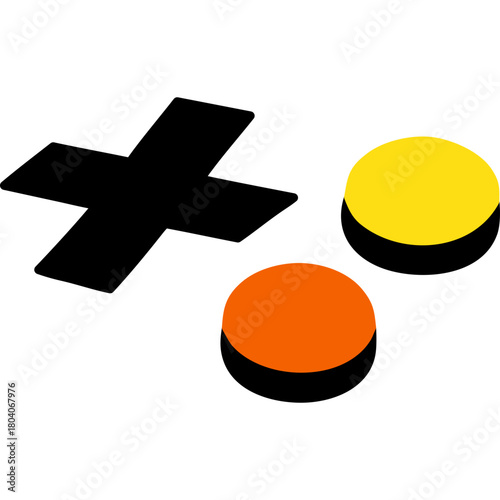 Colored Flat Illustration of an Arcade Joystick