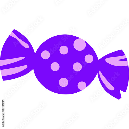 Colored Flat Illustration of a Wrapped Candy