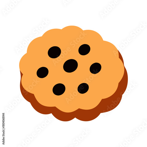 Colored Flat Illustration of a Cookie Biscuit