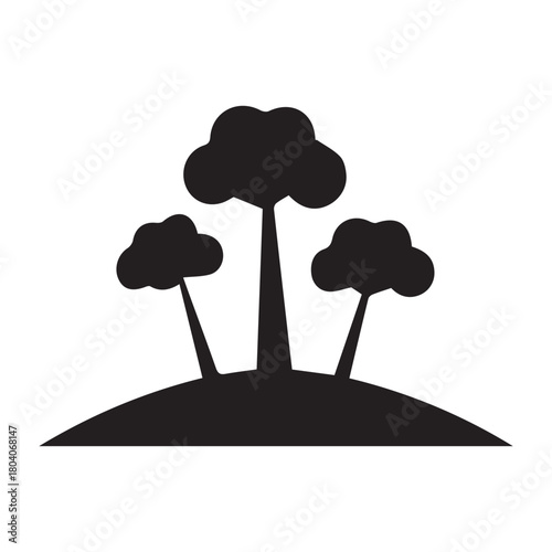 a sunny island with palm trees Line art of  surrounded by water.