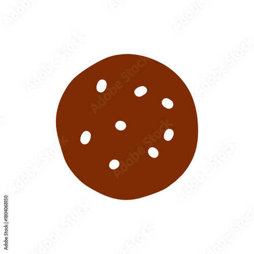 Colored Flat Illustration of a Cookie Biscuit