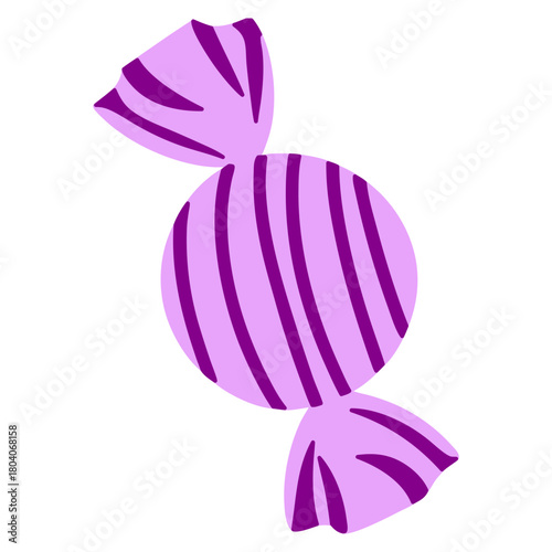 Colored Flat Illustration of a Wrapped Candy