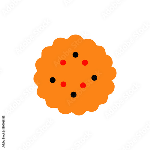 Colored Flat Illustration of a Cookie Biscuit