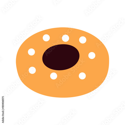 Colored Flat Illustration of a Cookie Biscuit