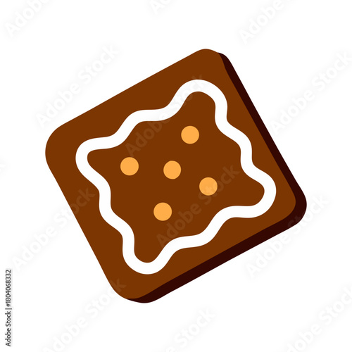 Colored Flat Illustration of a Cookie Biscuit