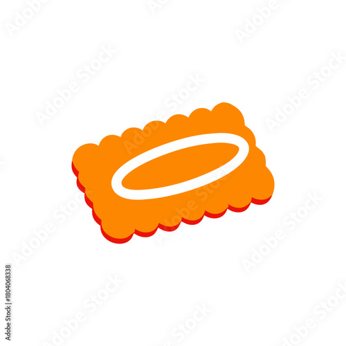 Colored Flat Illustration of a Cookie Biscuit
