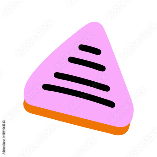 Colored Flat Illustration of a Cookie Biscuit