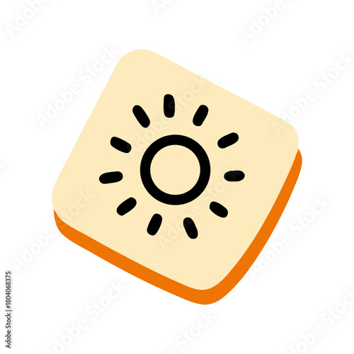 Colored Flat Illustration of a Cookie Biscuit