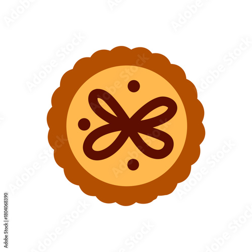 Colored Flat Illustration of a Cookie Biscuit
