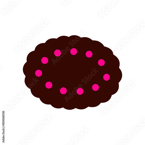 Colored Flat Illustration of a Cookie Biscuit