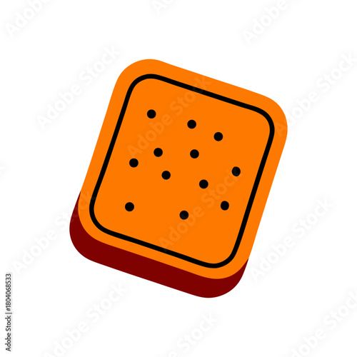 Colored Flat Illustration of a Cookie Biscuit