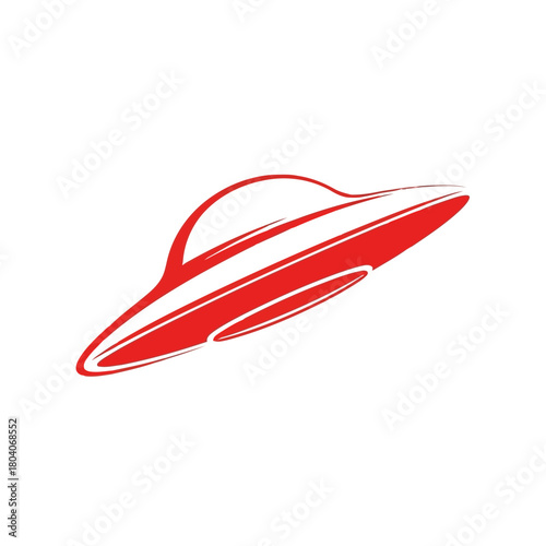 Illustration of red flying saucer alien spaceship