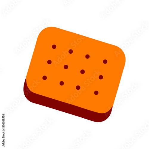 Colored Flat Illustration of a Cookie Biscuit