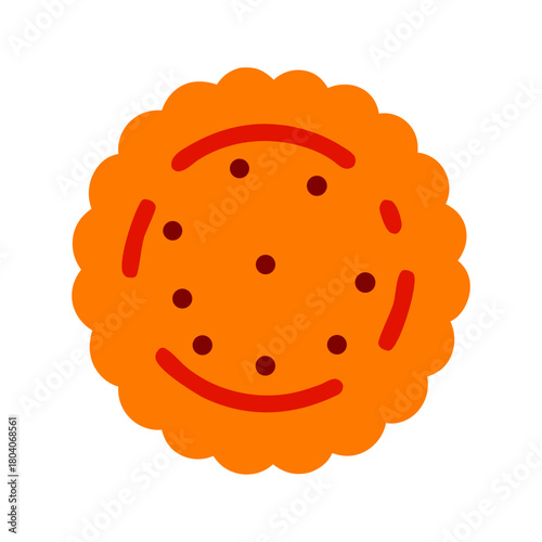 Colored Flat Illustration of a Cookie Biscuit