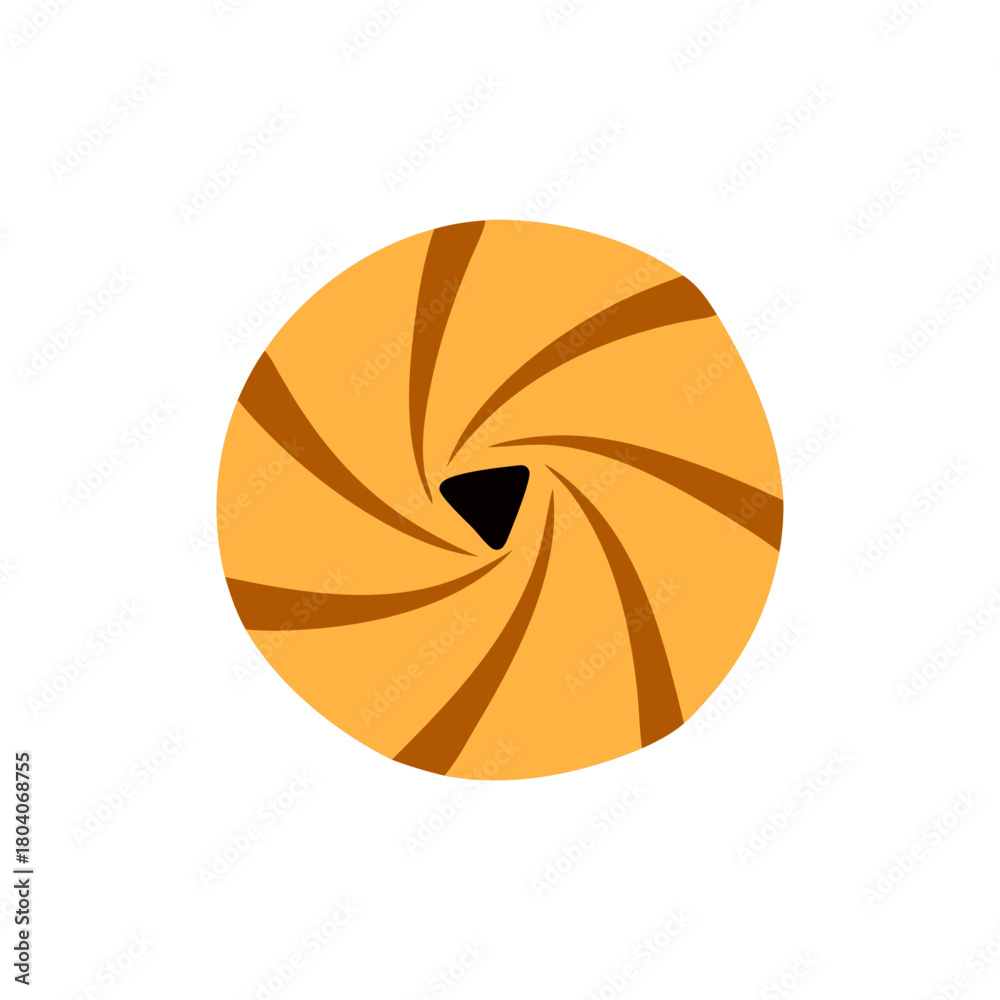 Fototapeta premium Colored Flat Illustration of a Cookie Biscuit