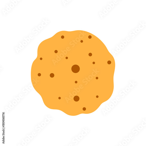 Colored Flat Illustration of a Cookie Biscuit