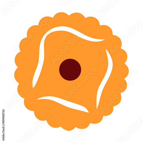 Colored Flat Illustration of a Cookie Biscuit