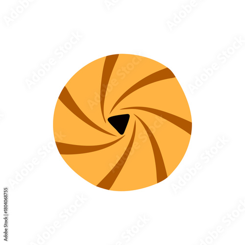 Colored Flat Illustration of a Cookie Biscuit