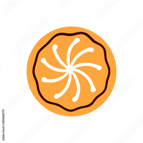 Colored Flat Illustration of a Cookie Biscuit