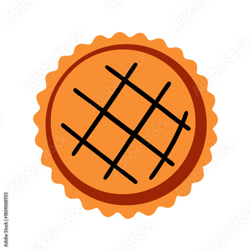 Colored Flat Illustration of a Cookie Biscuit