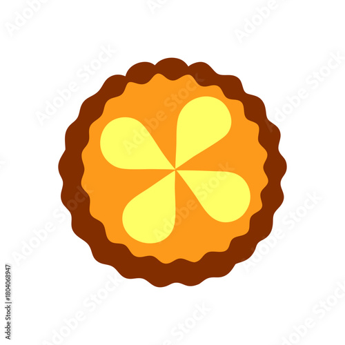 Colored Flat Illustration of a Cookie Biscuit