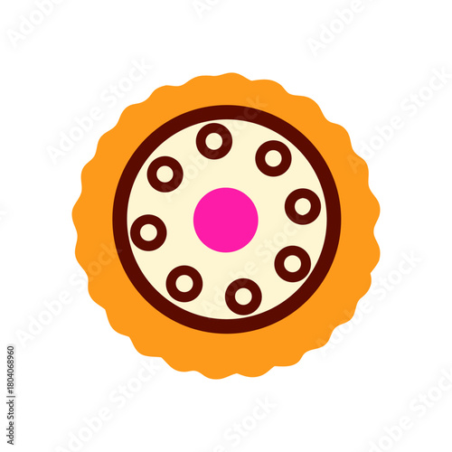 Colored Flat Illustration of a Cookie Biscuit